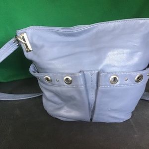 Light blue Stone Mountain leather shoulder bag